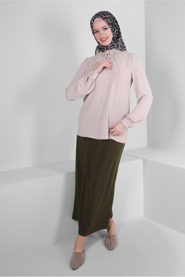 ELASTIC BELI STRAIGHT CUT SKIRT 60400