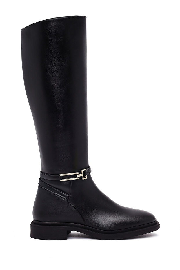 Women's Black Zippered Boots 25Wfe251718