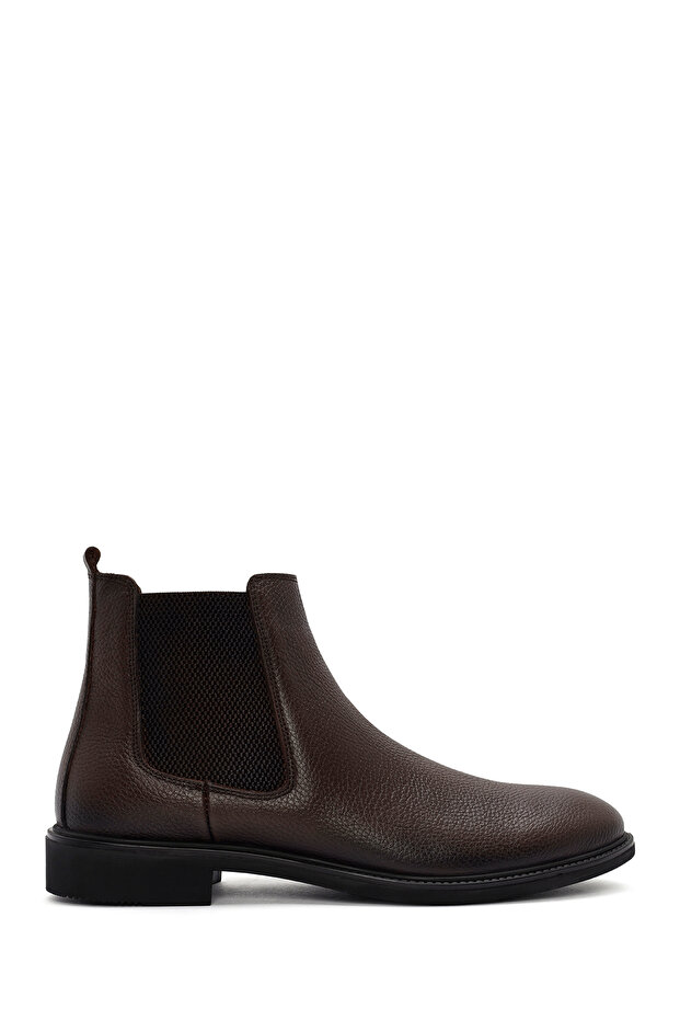 Men's Brown Leather Casual Chelsea Boots 25Wfd7540Ft
