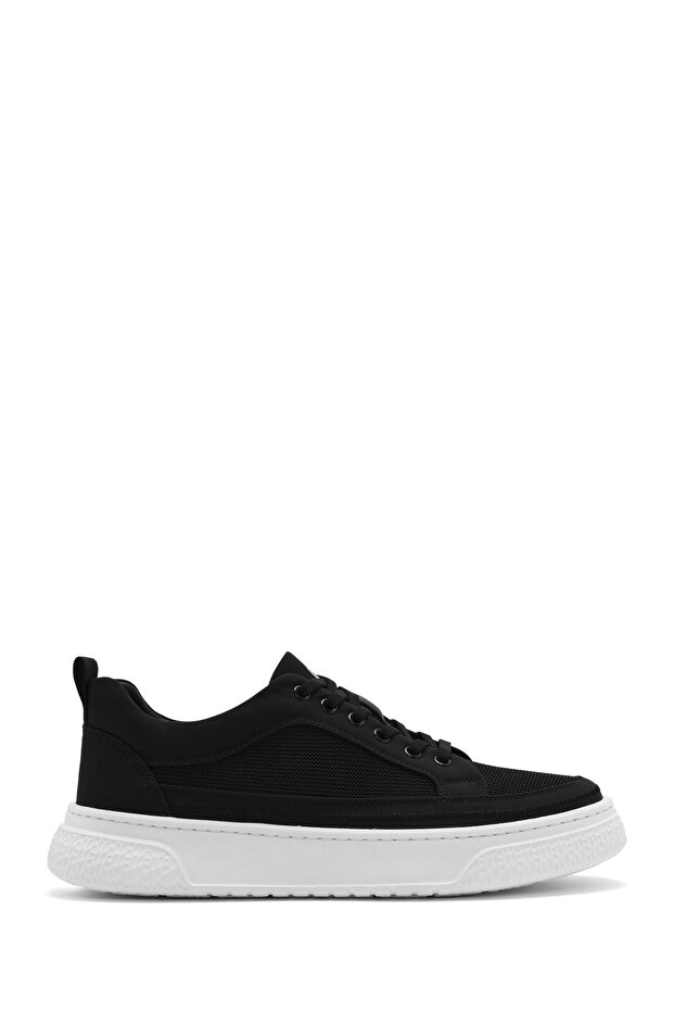 Men's Black Thick Soled Sports Shoes, Lace-Up Sneaker 25Sfd693314