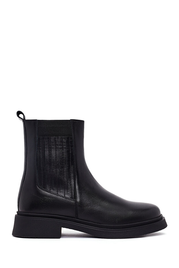 Women's Black Leather Chelsea Boots 25Wfd511218