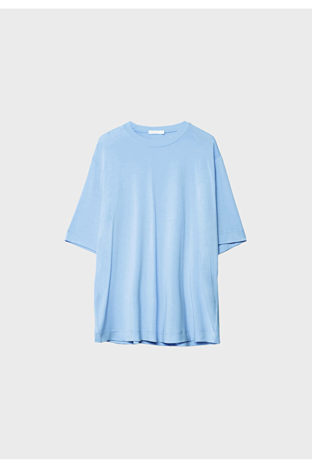 بلوزة ناعمة الملمس ذات رقبة عالية كبيرة الحجم - 6