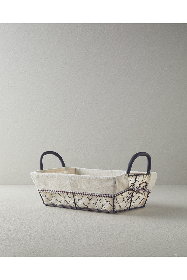 Lydia Metal Bread Basket Beige