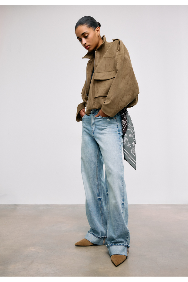 سترة من الجلد السويدي الصناعي - 2