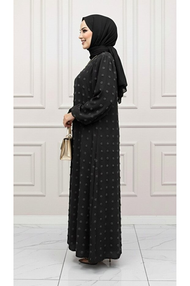 GÜLRU ELBİSE Rochie neagră de damă, din țesătură Ayrobin importată, de sezon - 2