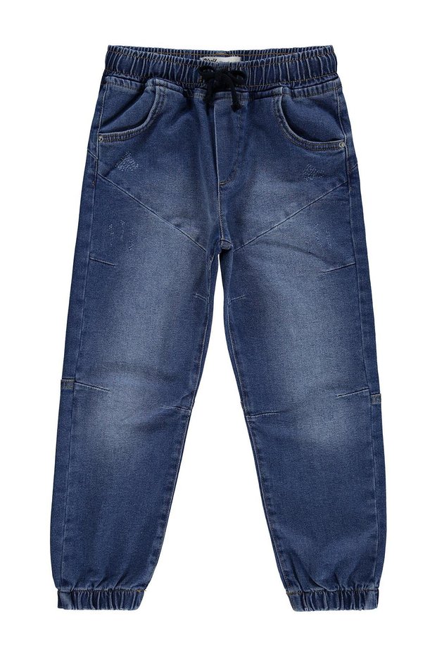 Elastic Waistband and Cuffs, 10-13 Years Old Pants - Blue, 10-11 Years Old