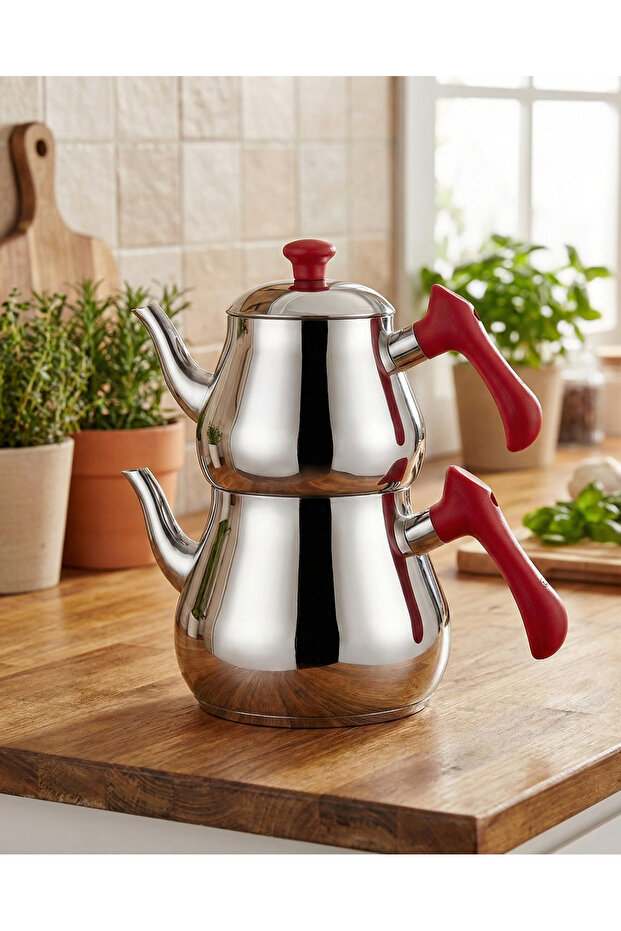 Piramit Çaydanlık Mini Boy Süzgeçli - 2