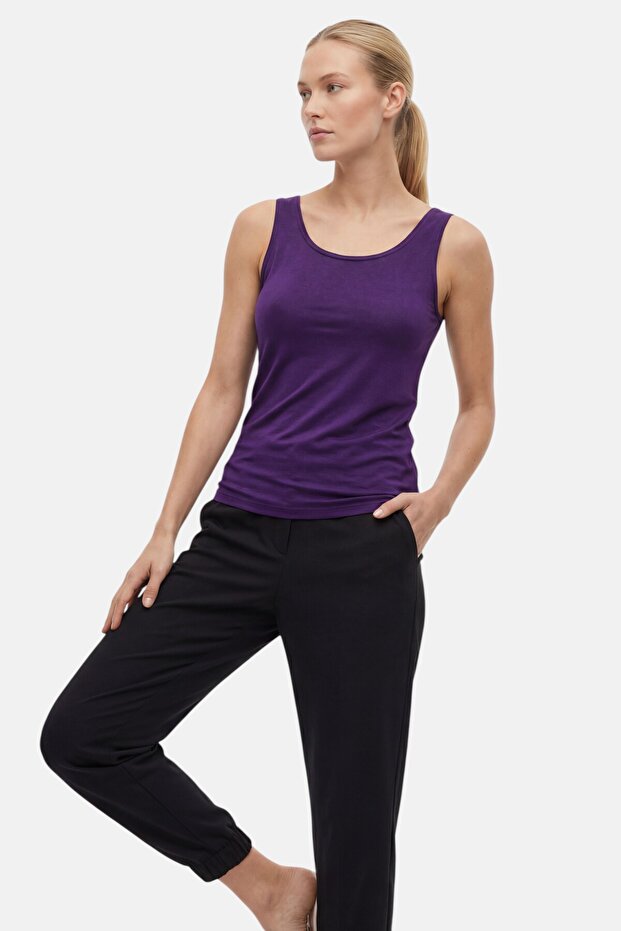 Kadın Kalın Askılı Basic Atlet Body Bluz - 3