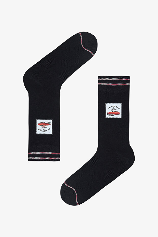 جوارب رجالية منقوشة على شكل سيارة مكونة من قطعتين - 2
