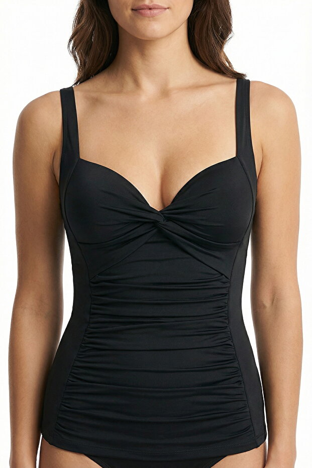 Black Drawstring Bikini Top - 1