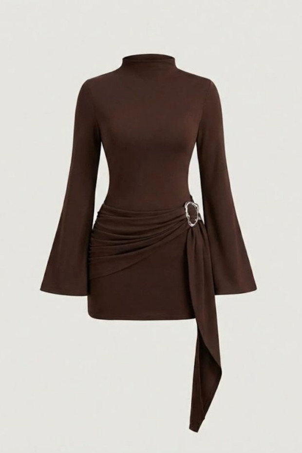 Rochie mini elegantă cu curea integrată - 1