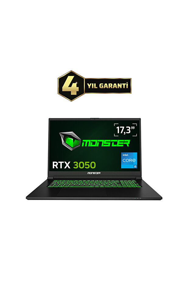 MONSTER Abra A7 V15.5.2 Intel Core i5 13500H 32 GB RAM 1 TB SSD 4 GB RTX 3050 FreeDOS 17,3" 144 Hz