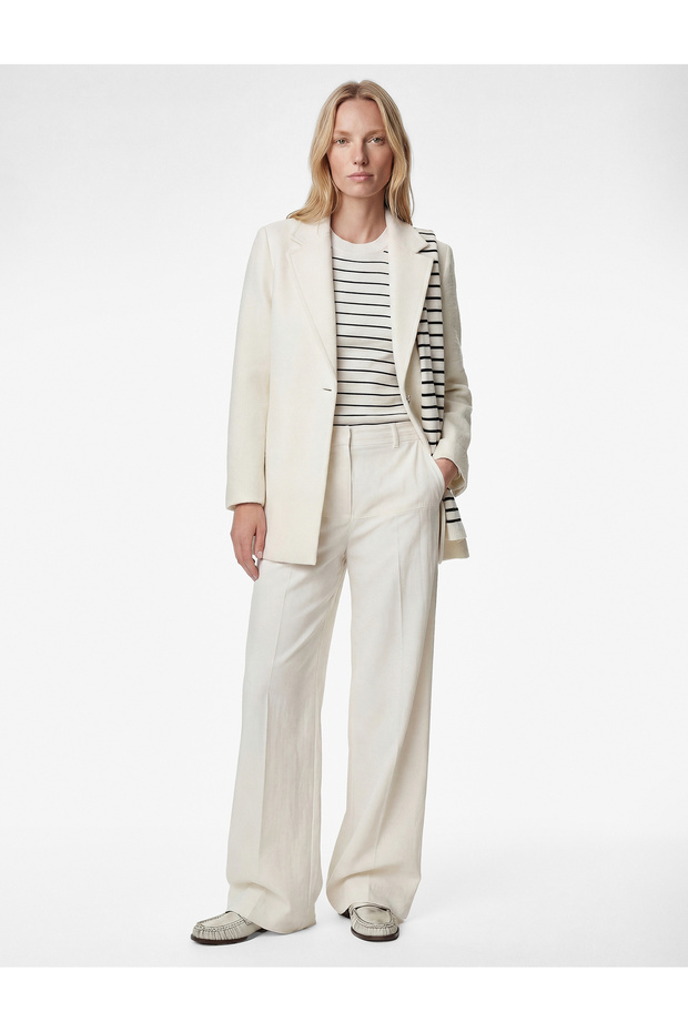 Buttoned Pocketed Long Sleeve Boucle Coat