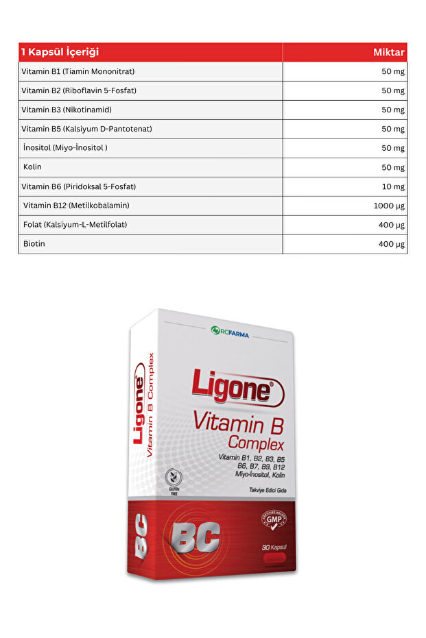 Vitamin B Complex Bitkisel Kapsül 30 Kapsül - 5