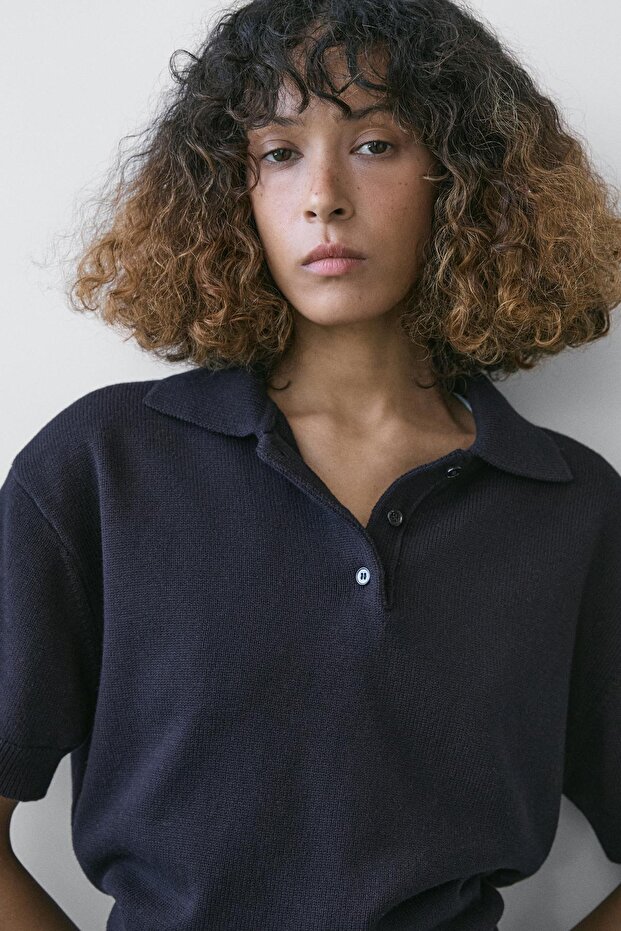 Wool knit polo jumper - 3