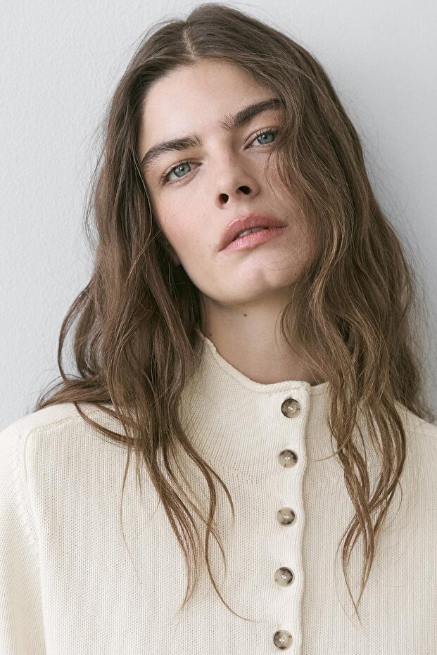 Dirsek boy kısa kollu triko hırka - 3