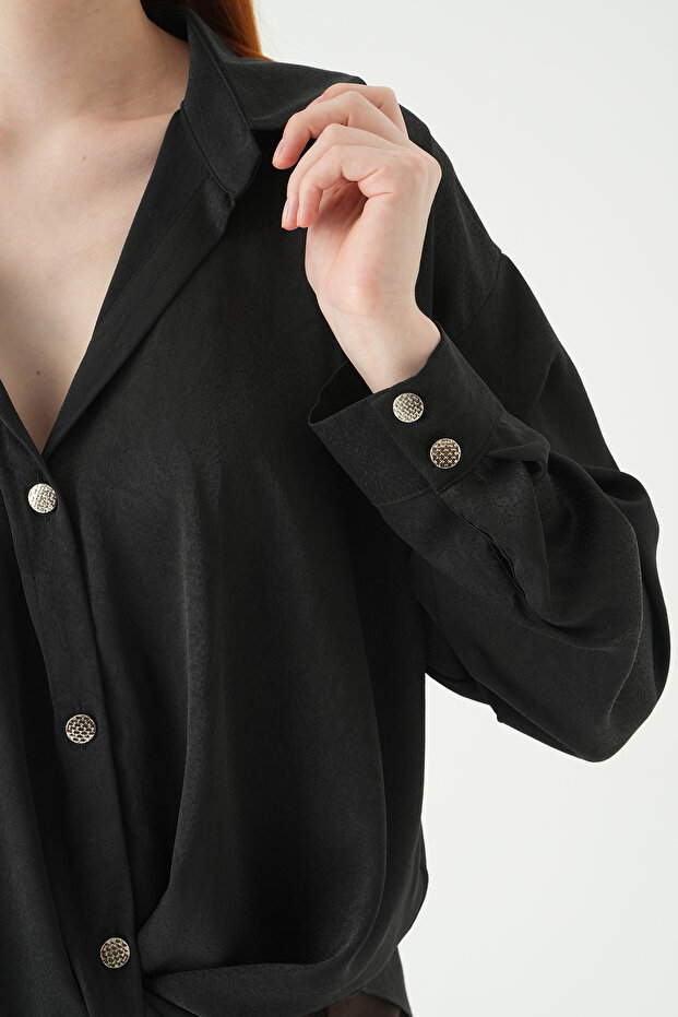 قميص كلاسيكي بأزرار 251152 باللون الأسود - 4
