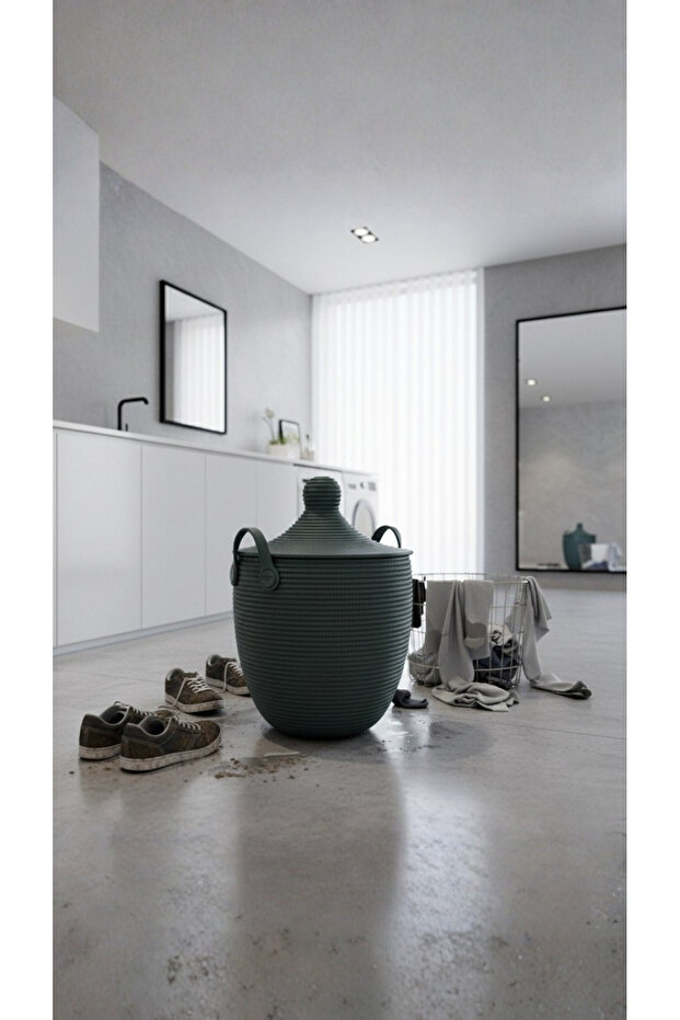 Waterproof Modern Storage Basket with Lid + Tray Set