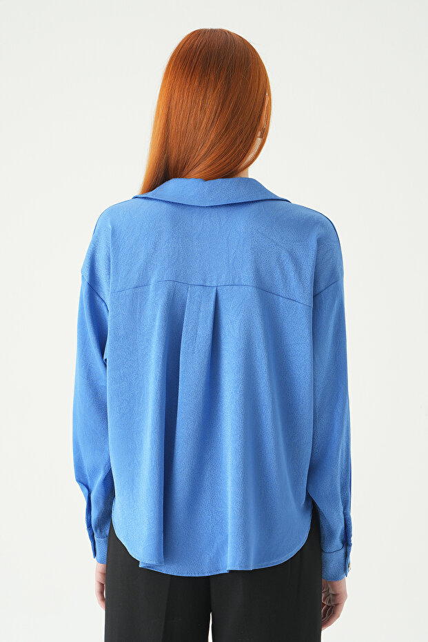 قميص كلاسيكي بأزرار 251152 باللون الأزرق - 5