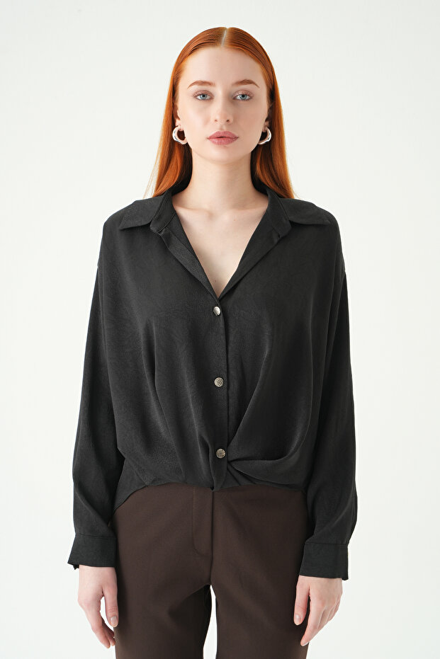 قميص كلاسيكي بأزرار 251152 باللون الأسود - 6