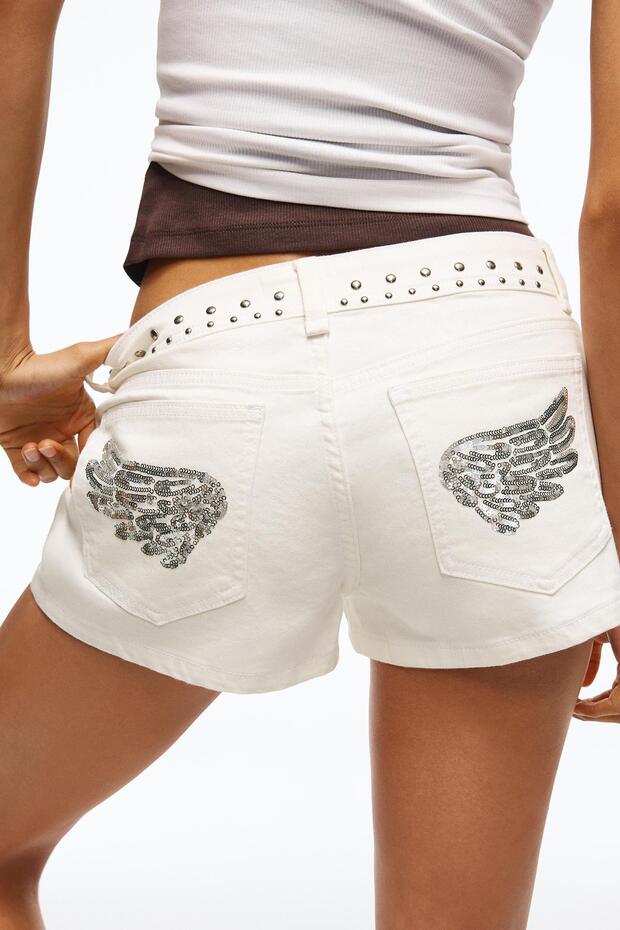 Zımbalı fitilli şort - 2