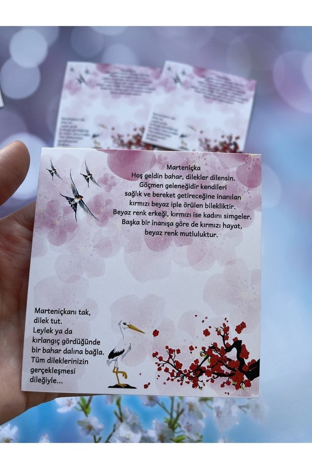 Marteniçka Card - Stork Themed - 30 Pieces 9.2 Cm
