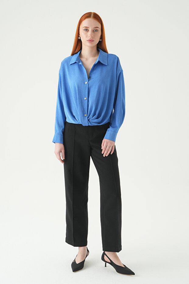 قميص كلاسيكي بأزرار 251152 باللون الأزرق - 3