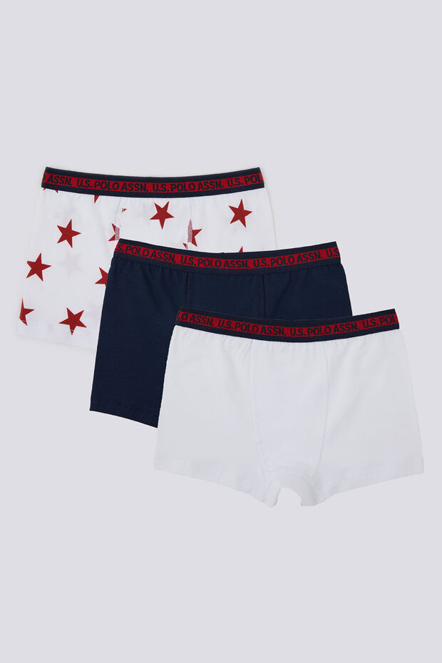 Boy's Pigment Printed Winter Regular Fit White Boxer Us1378-C-V2