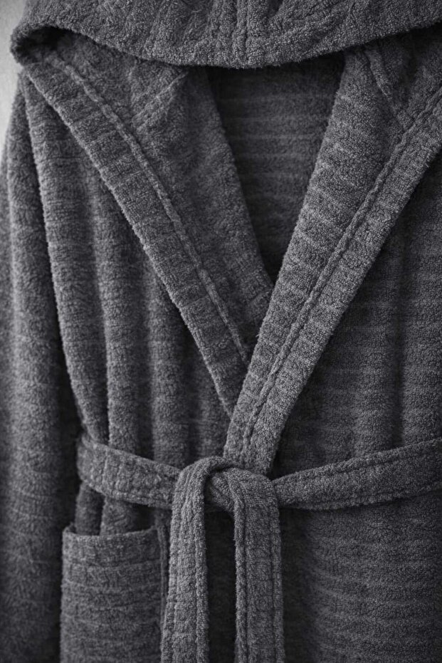 Vanilla Soft Kapüşonlu Bornoz - 4