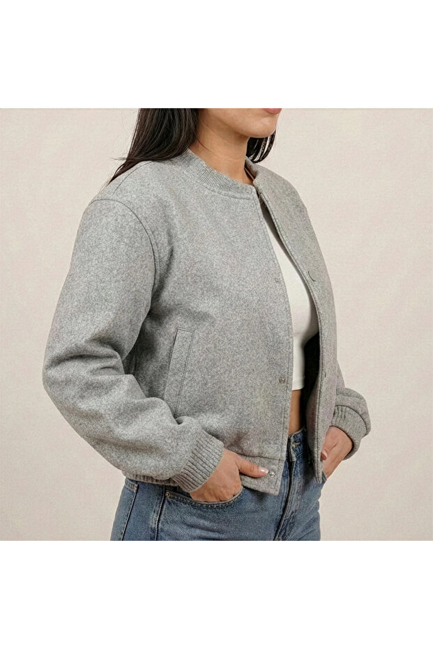 Bomber ceket Gri - 3
