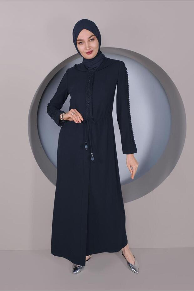 معطف بقلنسوة وأزرار مخفية 10237