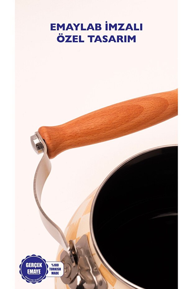 Beige Emaye Kettle - 5