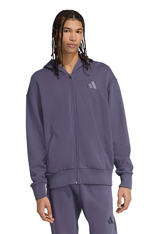M a Szn ft Fz Navy Blue Men's Zippered Sweatshirt