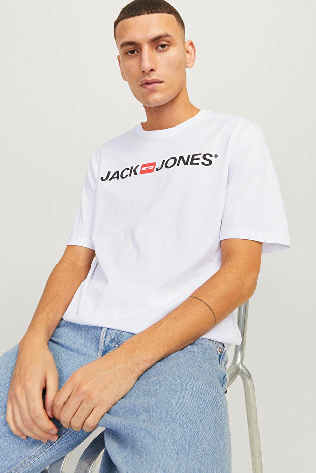 Jjecorp Logo Tee Ss Crew White Men's Short Sleeve T-Shirt