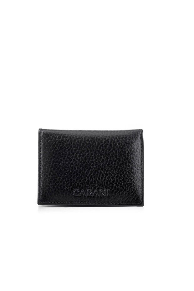 Genuine Leather Men's Black Card Holder
