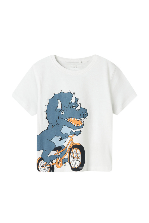 Nmmvilasse Ss Nreg Top White Male Child Short Sleeve T-Shirt