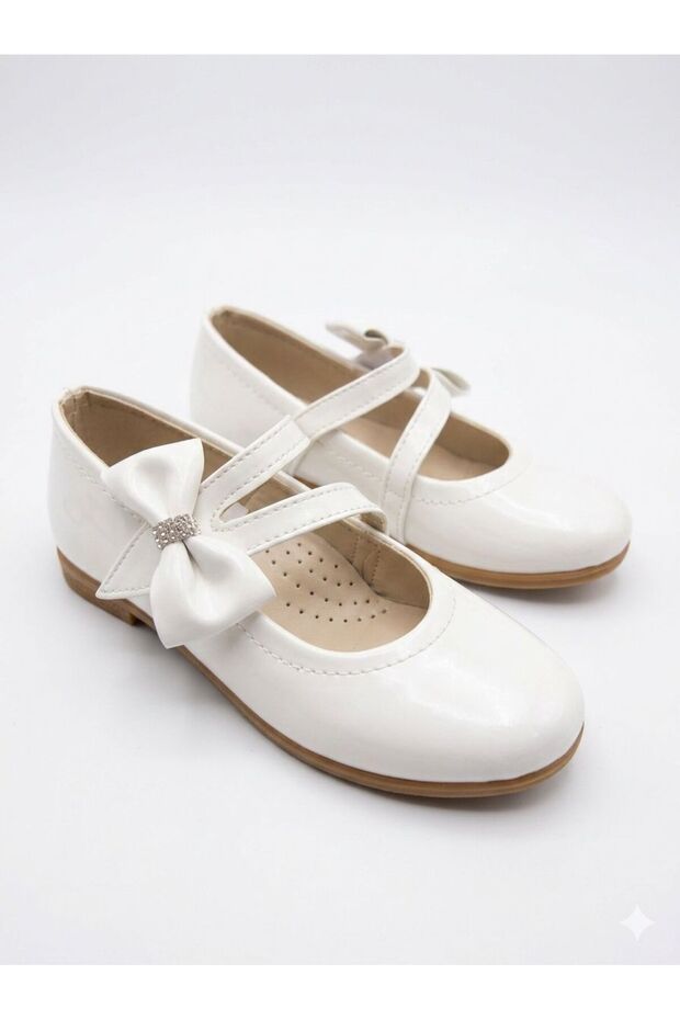 Girls' Velcro-Closure Non-Slip Sole Ballerina Flats