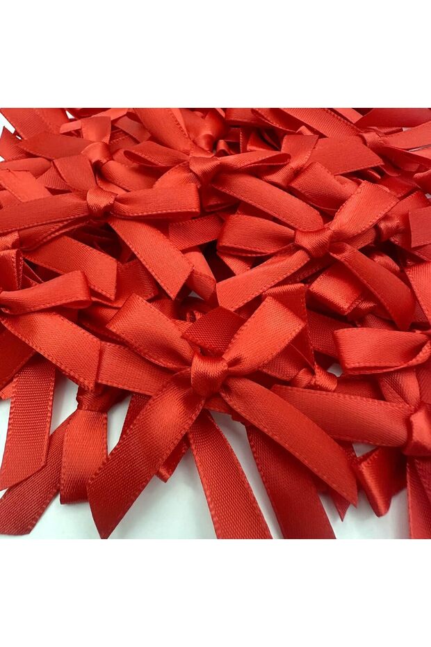 100 Pieces of Satin Bow Ribbon for Packaging Gifts, Christmas, Ready-Made Ribbon