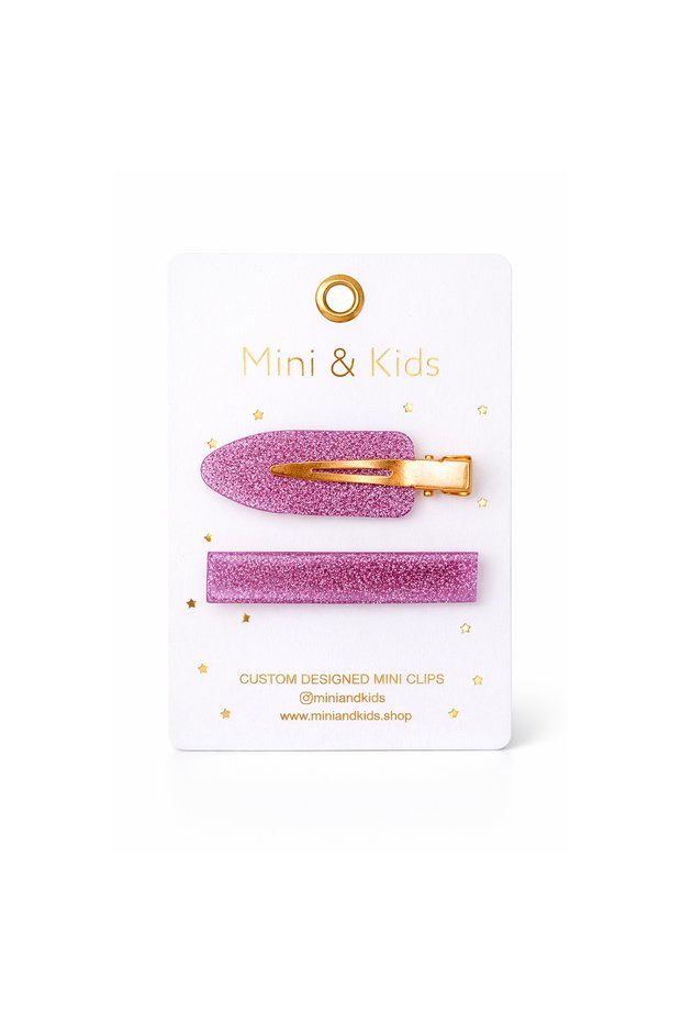 Mini & Kids Long Glittery Buckle Pink Line