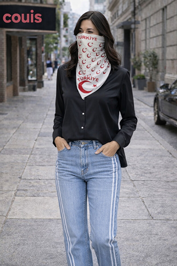 Turkey Moon Star Detailed Scarf Bandana