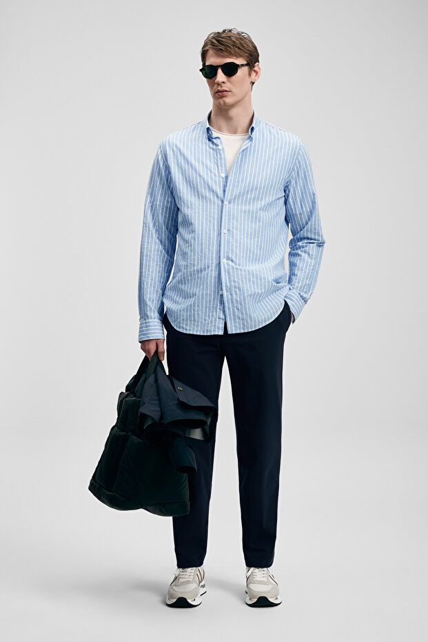 Sılvıa Erkek Basic Gömlek Regular Fit Mavi - 5