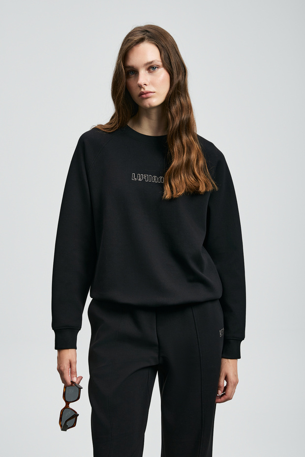 Alıce Kadın Örme Sweatshırt Siyah - 5