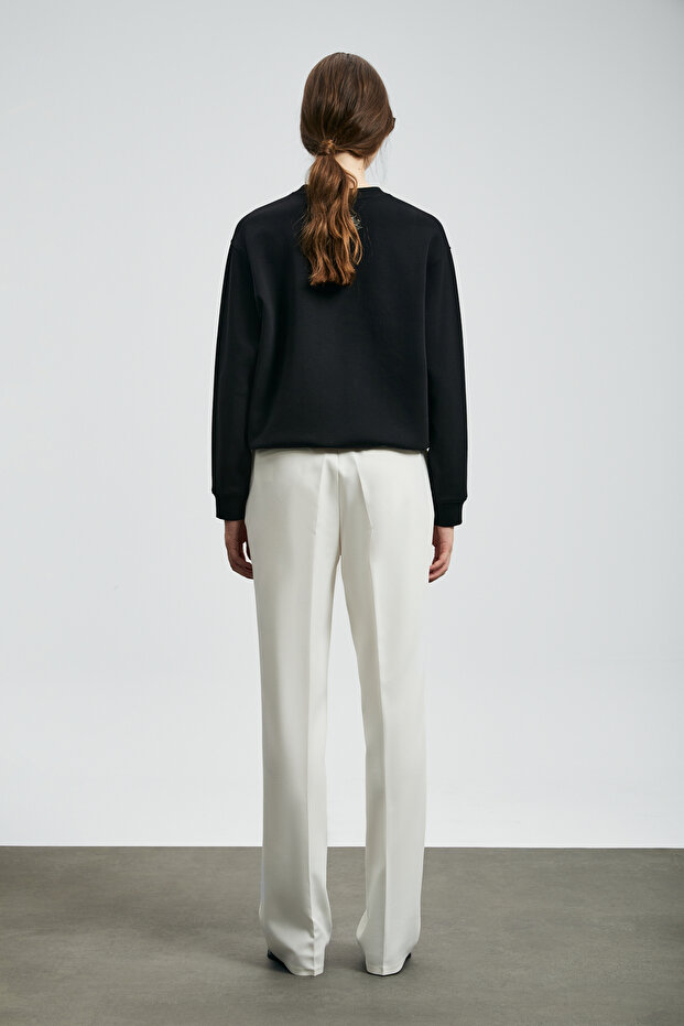 Star Kadın Örme Sweatshırt Siyah - 6