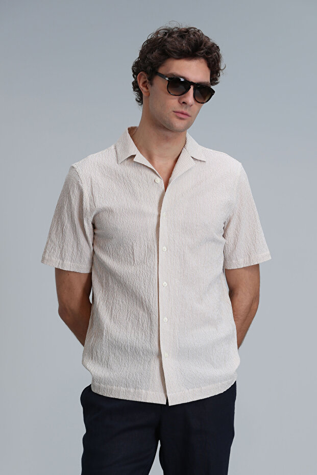 Femer Erkek Basic Gömlek Regular Fit Bej - 5