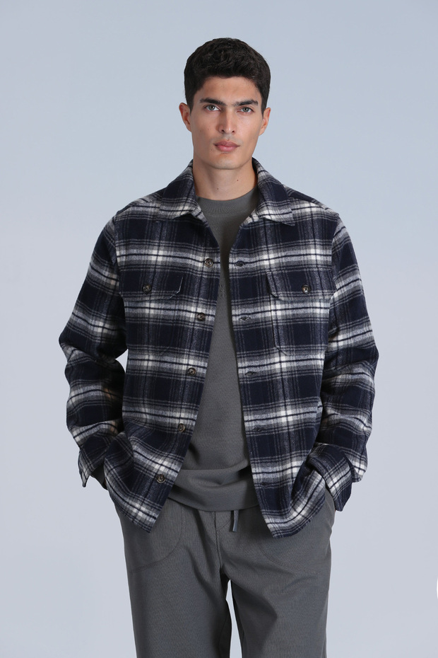 Fera Erkek Basic Gömlek Slim Fit Lacivert - 5