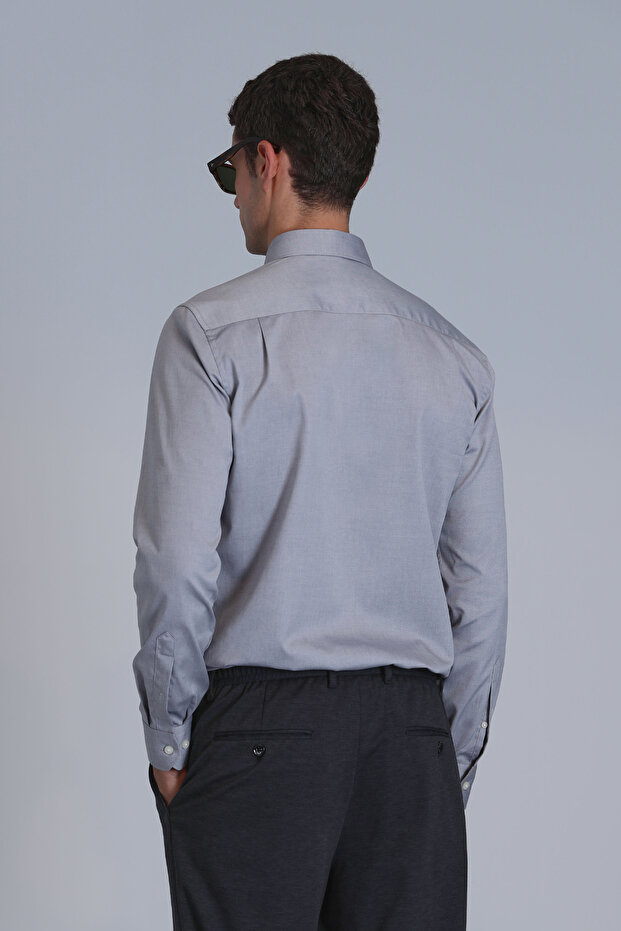 Daniel Чоловіча - Сіра Slim Fit Basic Сорочка - 6