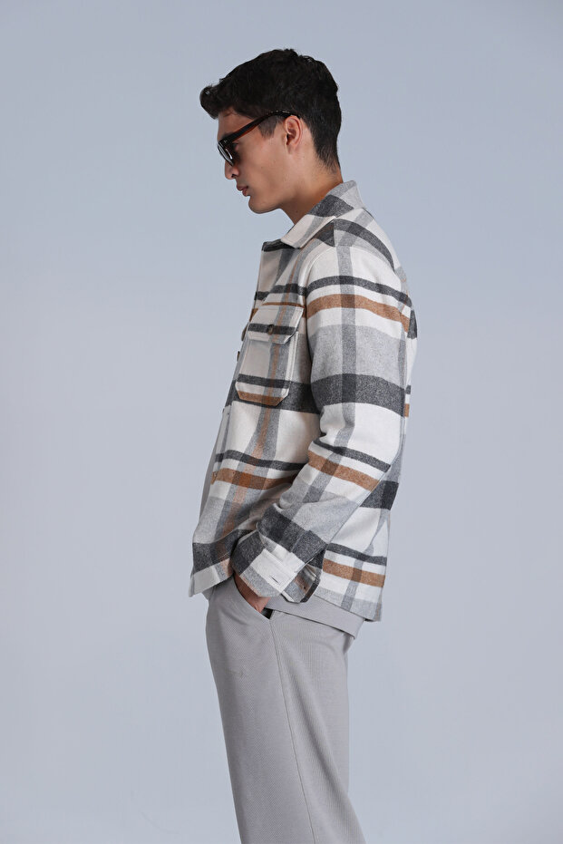 Fera Чоловіча сіра сорочка Slim Fit Basic - 5