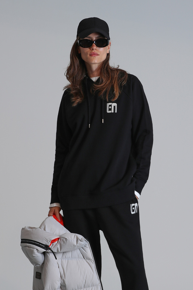 Sabrına Kadın Örme Sweatshırt Siyah - 1