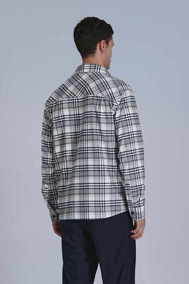 Hard Erkek Basic Gömlek Slim Fit Lacivert - 6