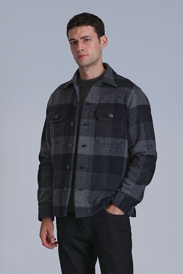 Broken Erkek Basic Gömlek Slim Fit Siyah - 5